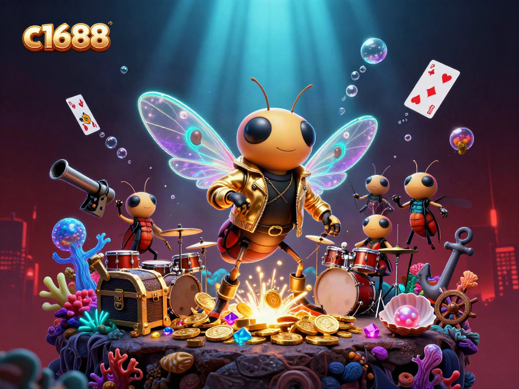 C1688 players experience thrilling slots action in an electrifying casino setting with vibrant characters.